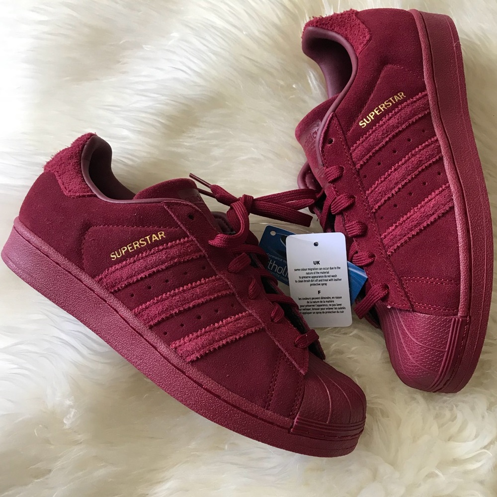 Adidas original superstar J sneakers, burgundy - Picture 5 of 6